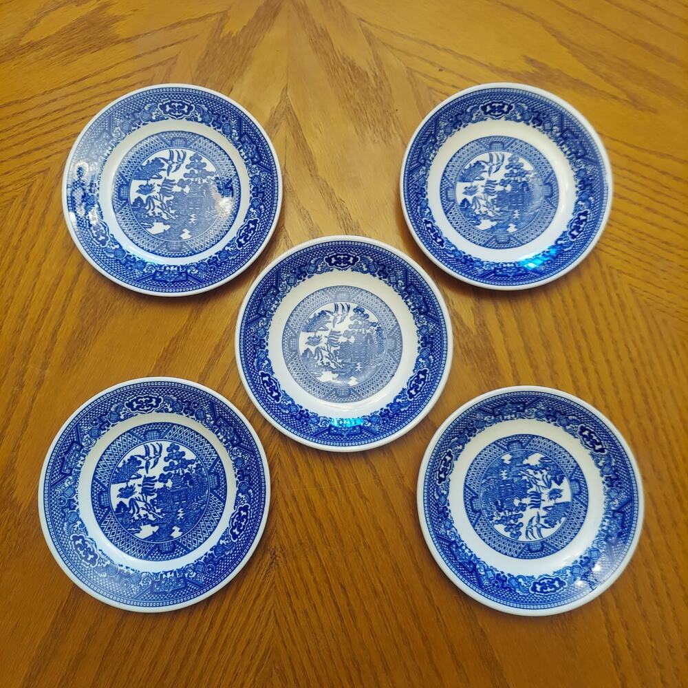 Old Blue Willow Plate Lot of 5